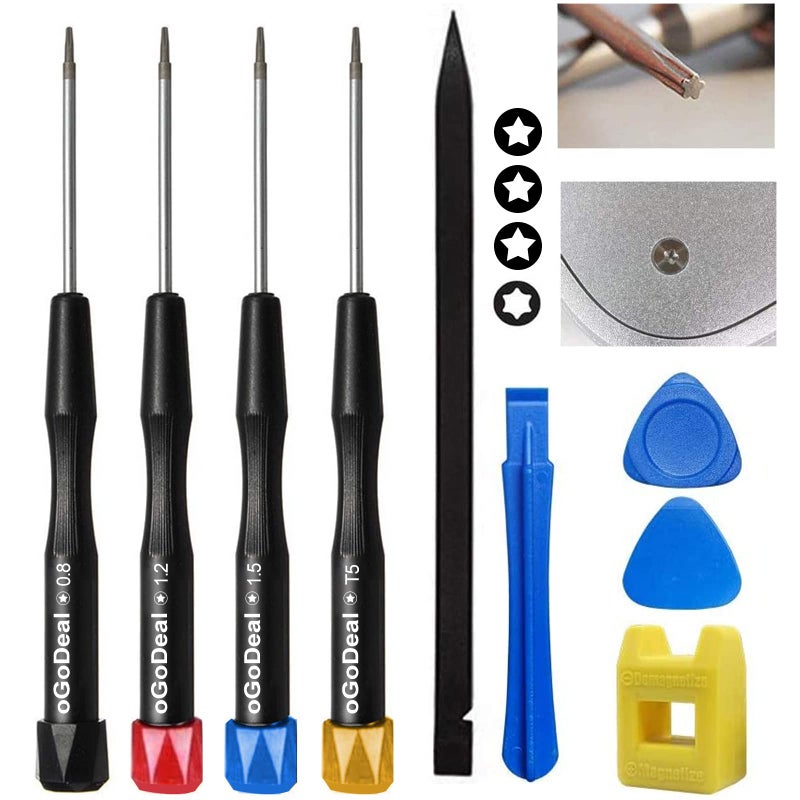 oGoDeal P2 P5 P6 Pentalobe Screwdriver, 5 Pointed Star, 0.8mm, 1.2mm and 1.5mm, T5 Trox, Screwdriver for Apple, iPhone, Macbook Pro & Air and Retina and Repair Tool - Image 1